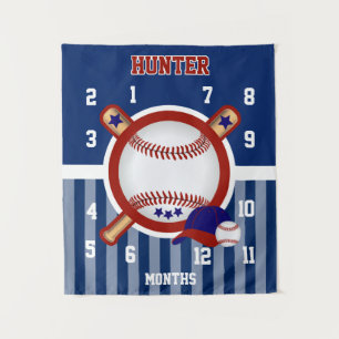 Milestone Baby Photo Prop Baseball ⚾ Sport Tapestry