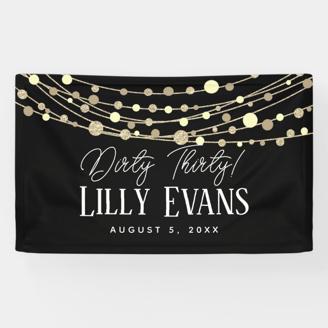 Milestone birthday banner customise, dirty thirty (Horizontal)