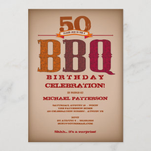 Milestone Birthday BBQ Celebration Invitation