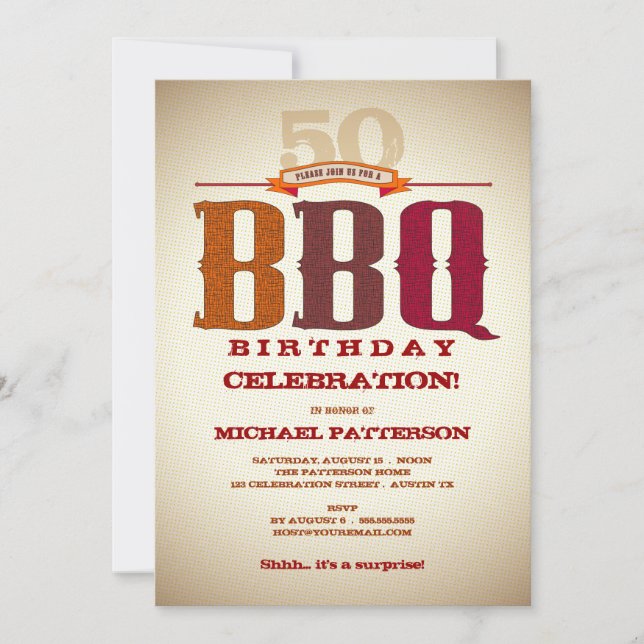 Milestone Birthday BBQ Celebration Invitation (Front)