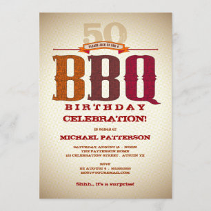 Milestone Birthday BBQ Celebration Invitation