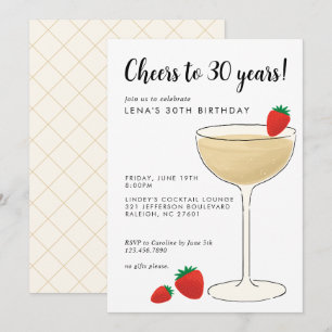 Milestone Birthday Cocktail Party Invitation