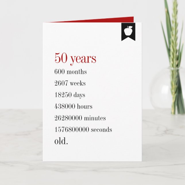 Milestone Birthday Days Old Birthday Card (Front)