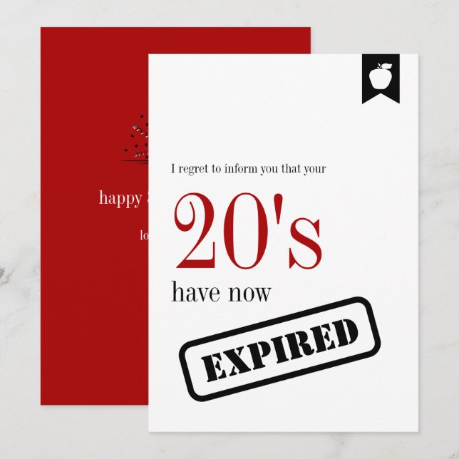 Milestone Birthday Expired 30th Birthday Card (Front/Back)