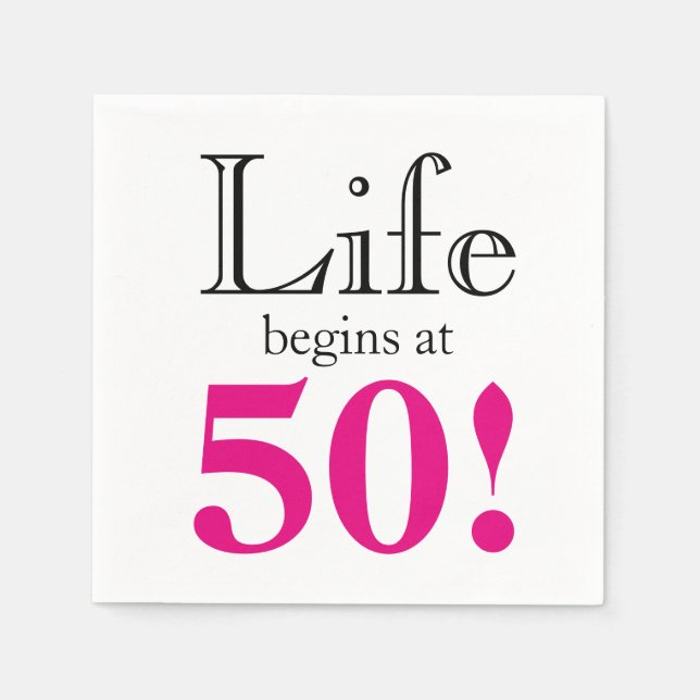 Milestone birthday funny aging humour 50th birthda napkin (Front)