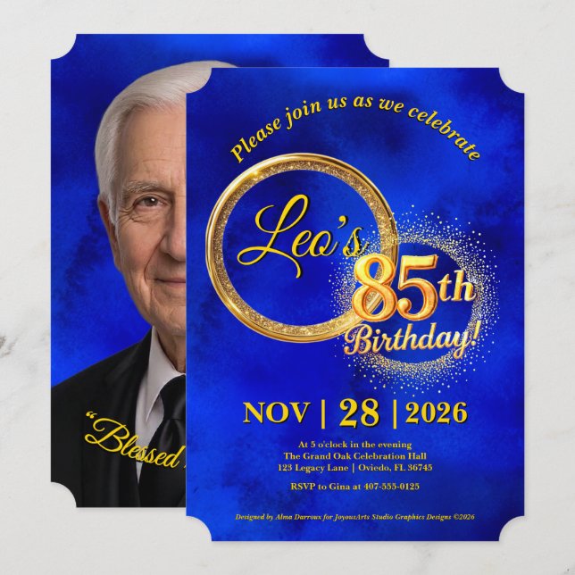 Milestone Birthday Invitation (Front/Back)