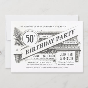 Milestone Birthday Invitations Supreme Vintage