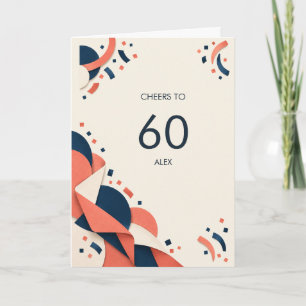Milestone Birthday Navy Coral Celebration Card