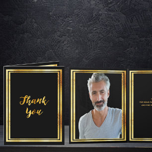 milestone birthday Thank you black gold Card