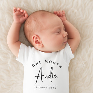 Milestone Celebration Month Year Name  Baby Bodysuit