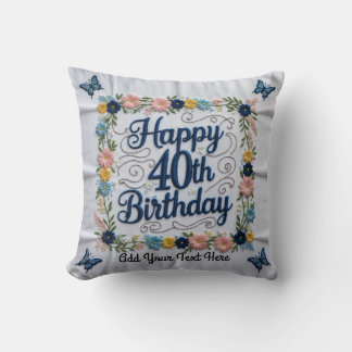 Milestone Comfort: 40th Birthday Throw Pillow Keep
