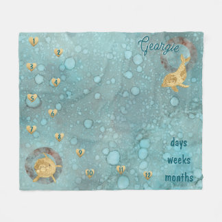 Milestone Dolphin Baby Fleece Blanket