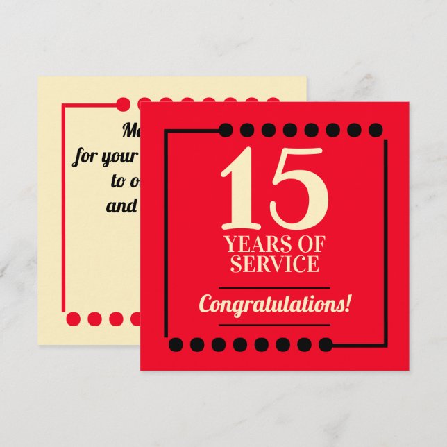 Milestone employee anniversary recognition award invitation (Front/Back)