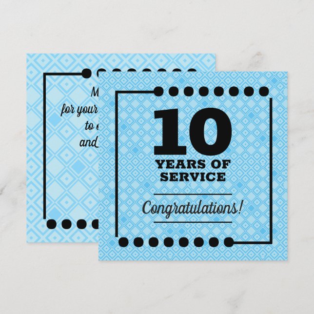 Milestone employee anniversary recognition award invitation (Front/Back)