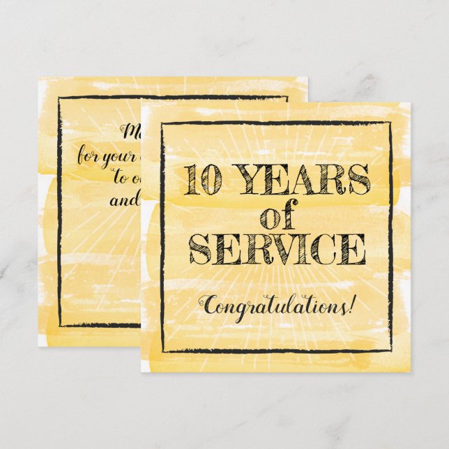 Milestone employee anniversary recognition award invitation (Front/Back)