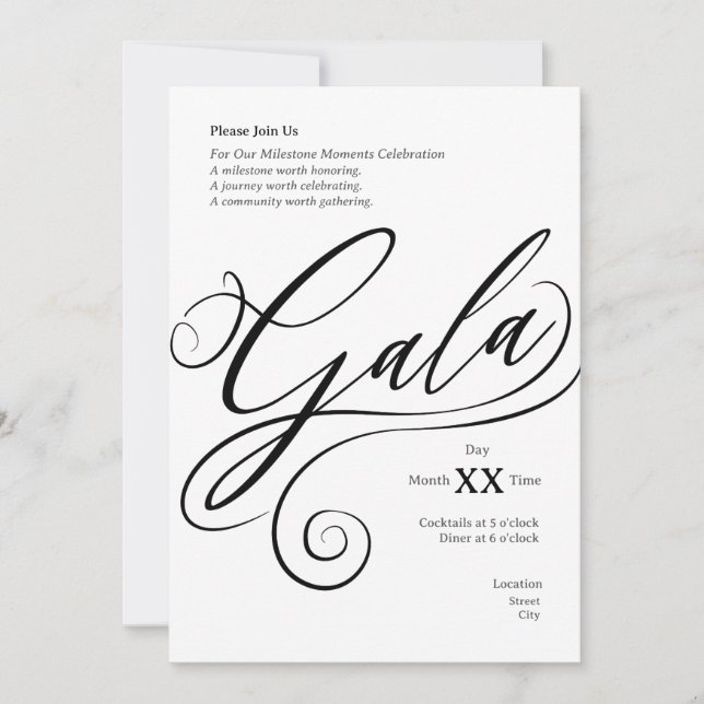 Milestone Gala Invitation (Front)