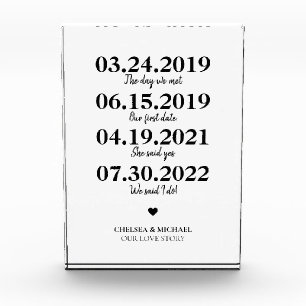 Milestone Our Love Story Wedding Date Photo Block