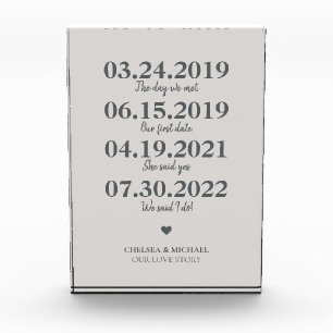 Milestone Our Love Story Wedding Date Photo Block