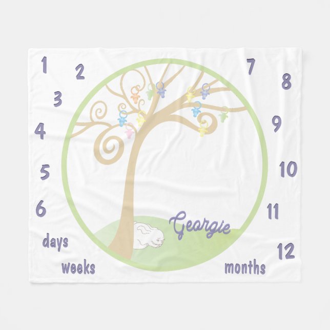Milestone Paci Time Baby Fleece Blanket (Front (Horizontal))