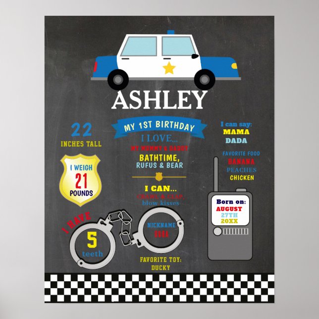 Milestone Poster 1st Police Car Cops (Front)