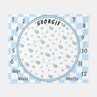 Milestone Snips and Snails Baby Fleece Blanket