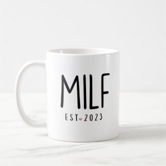 MILF Congratulations Coffee Mug, MILF Est 2023 Two Coffee Mug