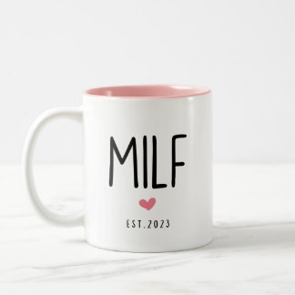 MILF Congratulations Coffee Mug, MILF Est 2023 Two-Tone Coffee Mug