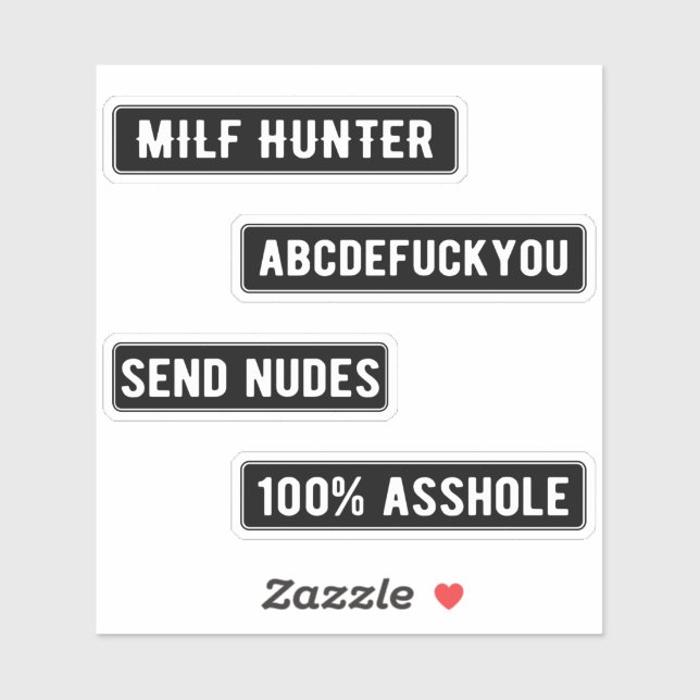 Milf Hunter Sticker Pack (Black) (Sheet)