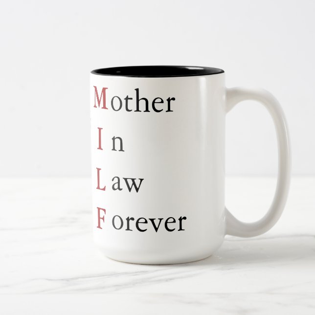 MILF - Mother in Law Forever Two-Tone Coffee Mug (Right)