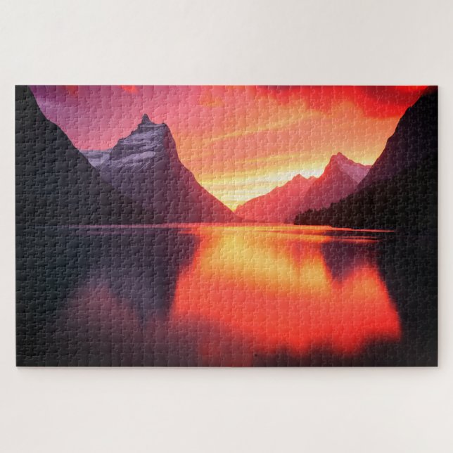 Milford Peak Sunset Jigsaw Puzzle (Horizontal)