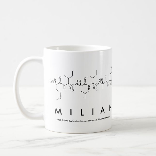 Milian peptide name mug (Left)