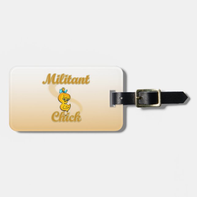 Militant Chick Luggage Tag (Front Horizontal)