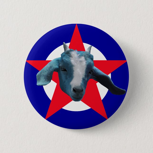 Militant Goat 6 Cm Round Badge (Front)