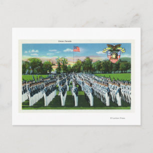 Military Academy Dress Parade Postcard