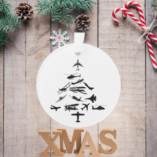 Military Aeroplane Christmas Tree Pilot WW2 Custom Ornament