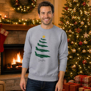 Military Aeroplane Christmas Tree WW2 Aviation Sweatshirt
