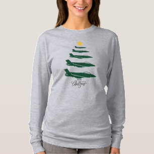 Military Aeroplane Christmas Tree WW2 Aviation T-Shirt