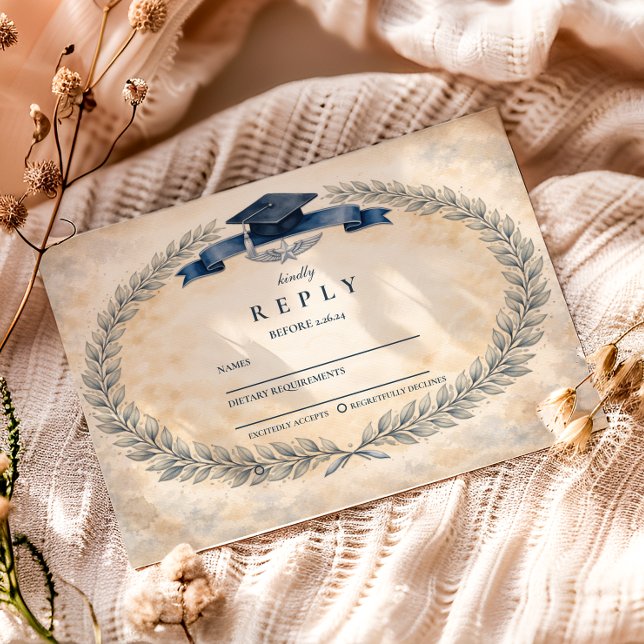 Military Air Force Graduation Theme RSVP Card (Creator Uploaded)