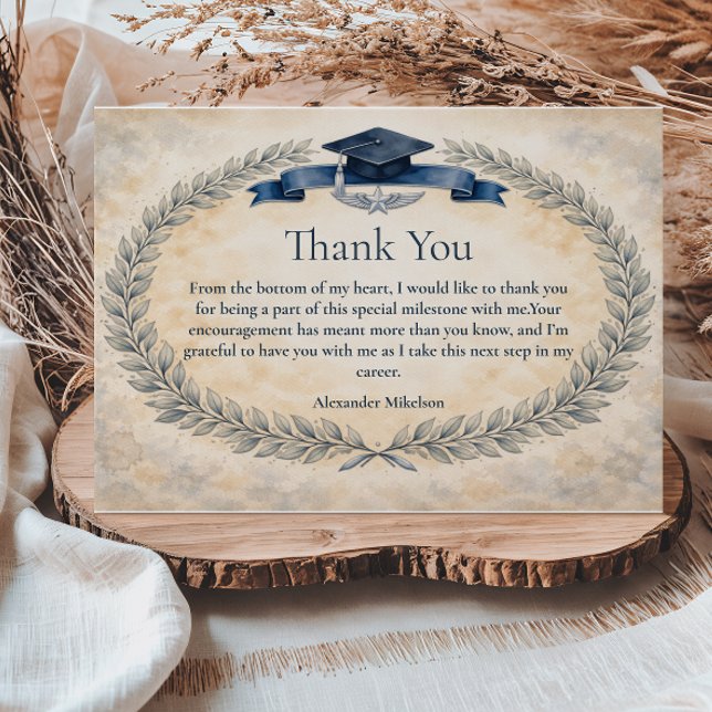 Military Air Force Graduation Theme Thank You Card (Creator Uploaded)