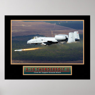 Military Aircraft Poster "A-10 Thunderbolt" 24x18