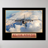 Military Aircraft Poster "AC-130 Spectre" 24x18