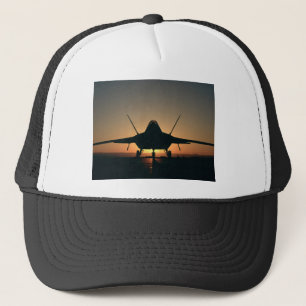 Military aircraft silhouette trucker hat
