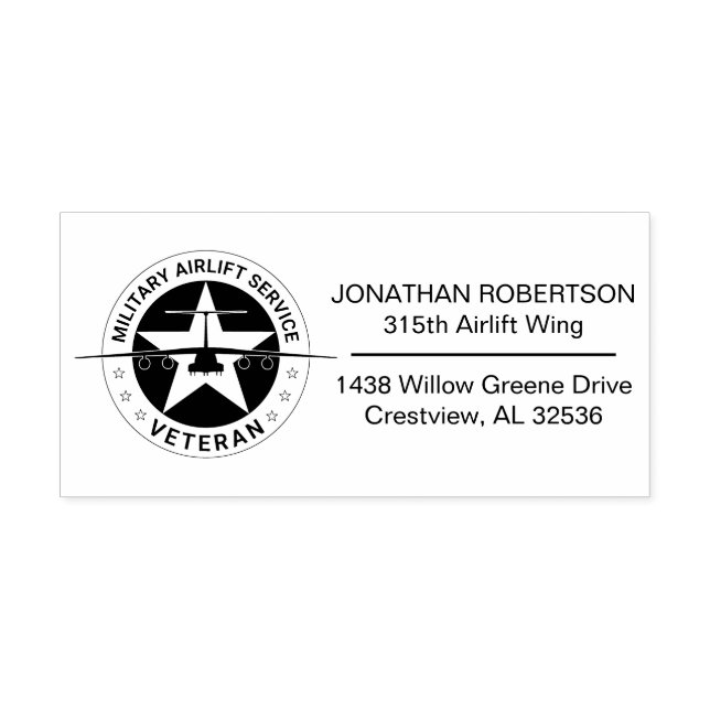 Military Airlift Service Veteran customisable Self-inking Stamp (Design)