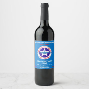 Military Airlift Service Veteran customizable Wine Label