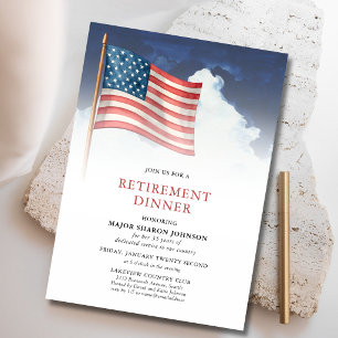 Military American Flag Retirement Invitation