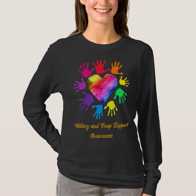 Military And Troop Support Awareness Hands T-Shirt (Front)