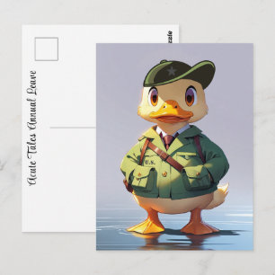 Military Armed Forces Annual Leave GI Cartoon Duck Postcard