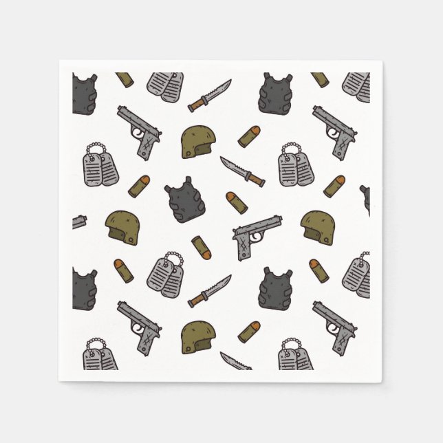 Military Armed Forces Birthday Party Napkin (Front)