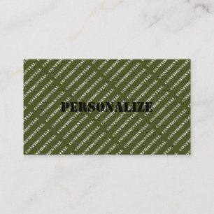 Military Armed Forces Recruiter Army Green Style  Business Card