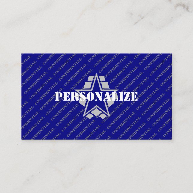 Military Armed Forces Recruiter Blue Ocean Style Business Card (Front)